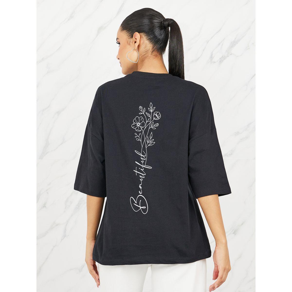 تيشيرت واسع بطبعة كتابة واكتاف منخفضة-women-clothing-tshirts-image-5