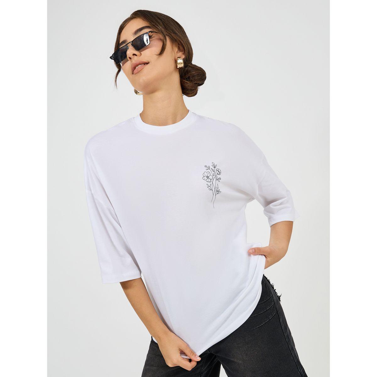 تيشيرت فضفاض باكتاف منخفضة وطبعات-women-clothing-tshirts-image-2