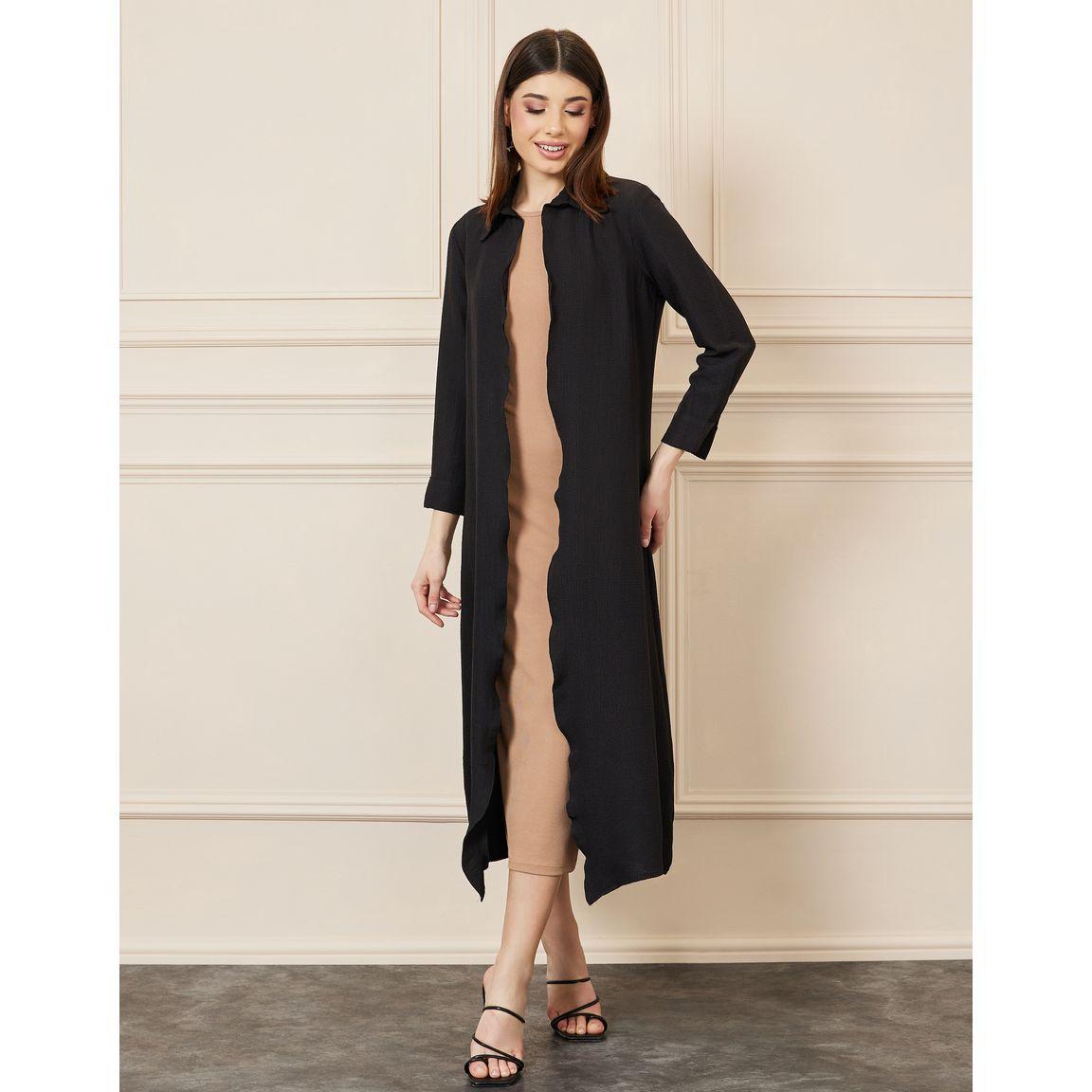 Styli Textured Midi Collared Shirt Kimono-women-clothing-shirtsandblouses-shirts-image-1