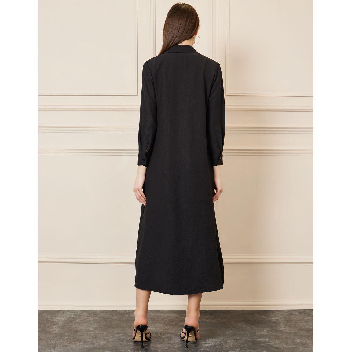 Styli Textured Midi Collared Shirt Kimono-women-clothing-shirtsandblouses-shirts-image-4