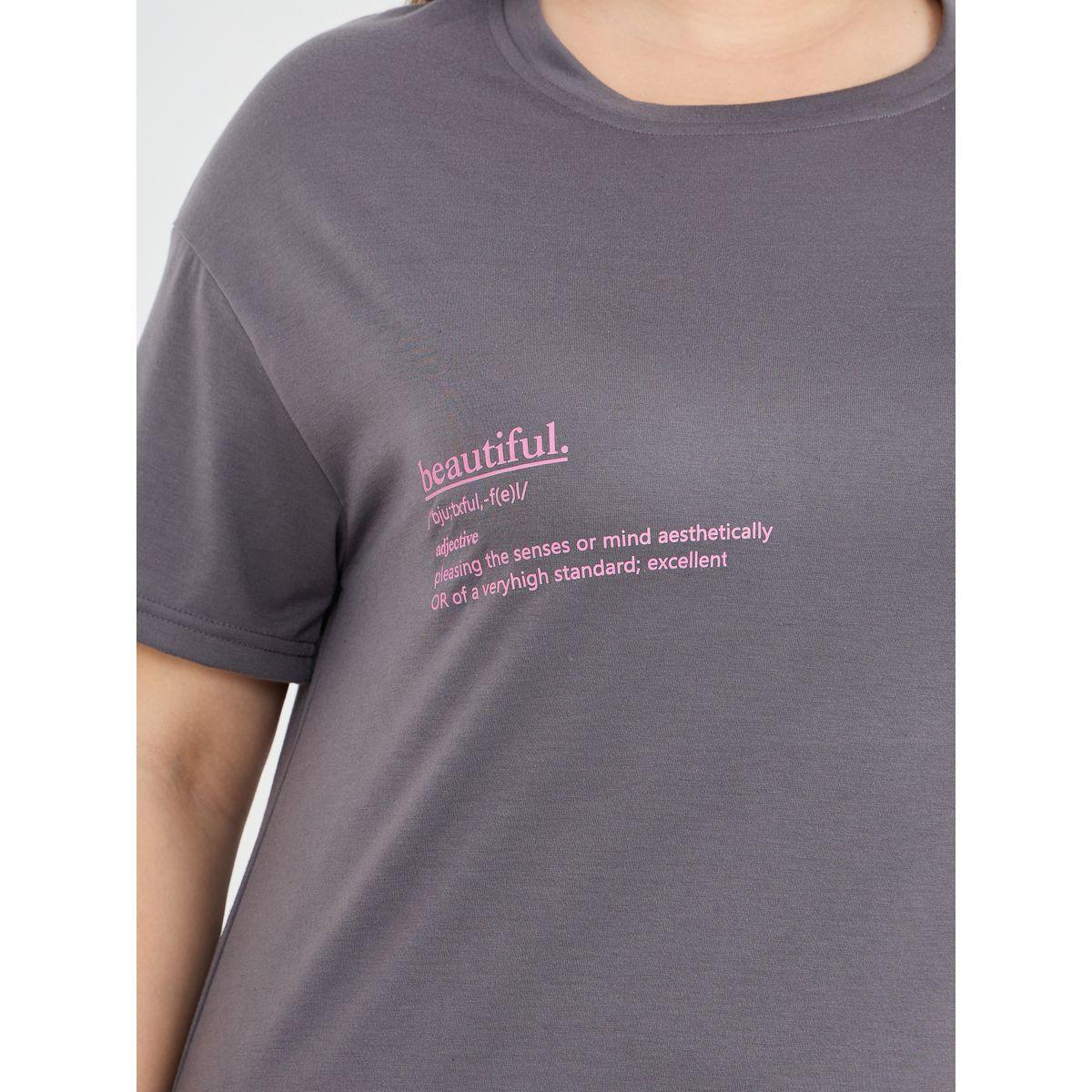 Styli Unwind Plus Script Slogan Drop Shoulder Sleep T-Shirt Dress-women-clothing-nightwear-nighties-image-3