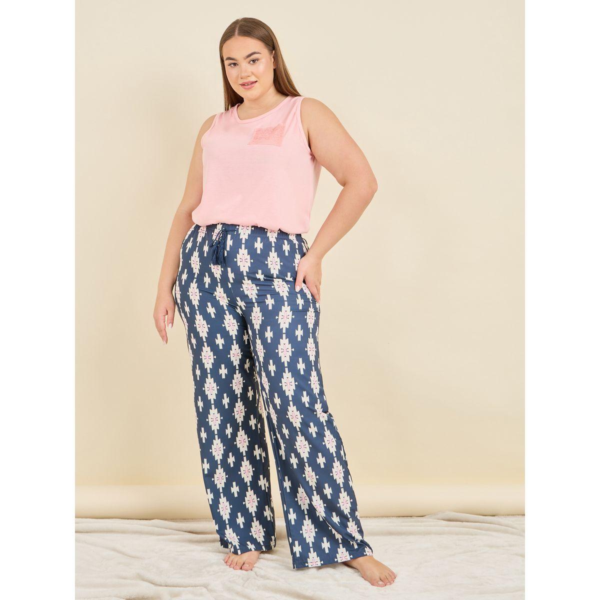 Styli Unwind Plus Lace Pocket Vest and AOP Pyjama Set-women-clothing-nightwear-pyjamas-longsets-image-5