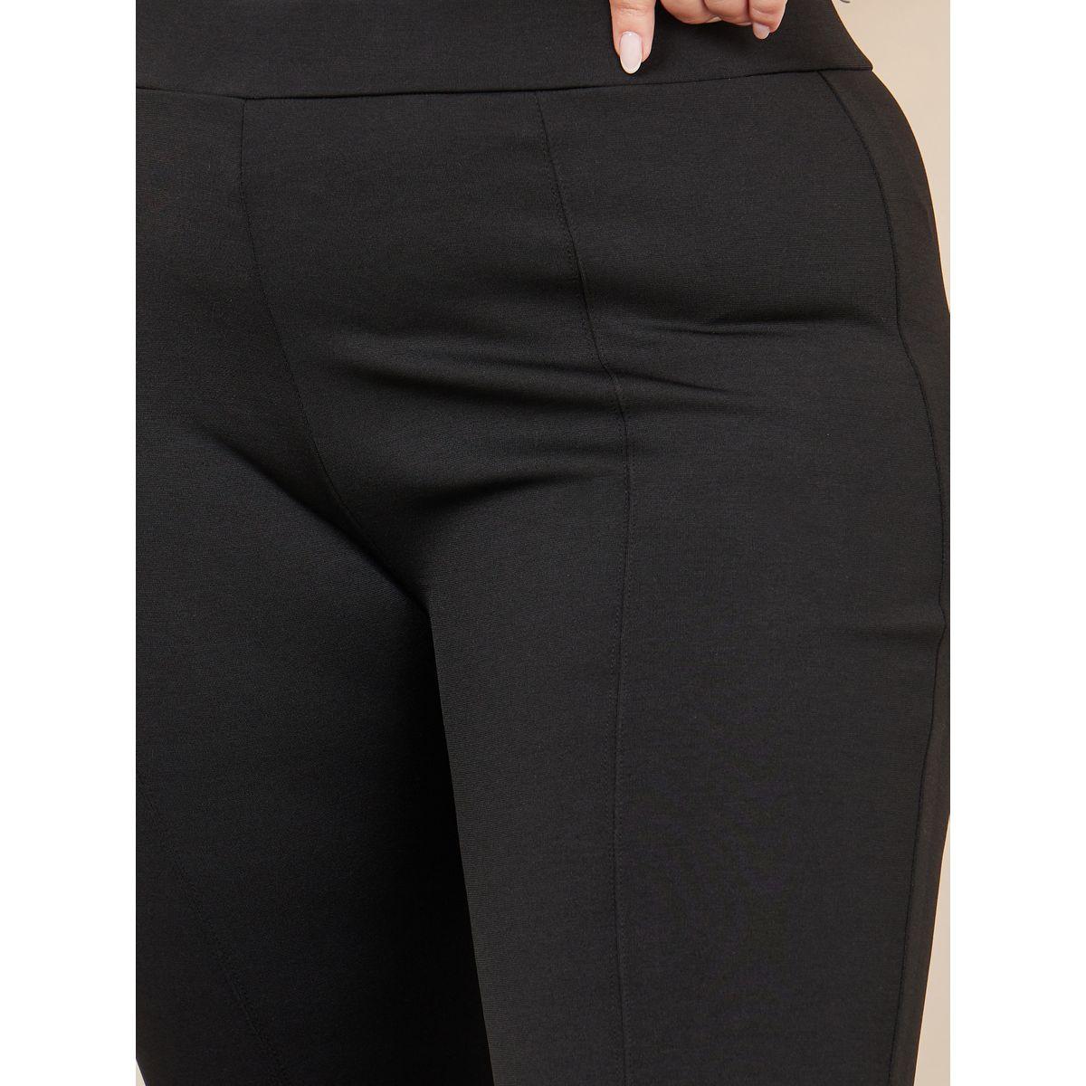 Styli Plus Front Slit Hem Ponnte Legging-women-clothing-bottoms-leggings-image-3