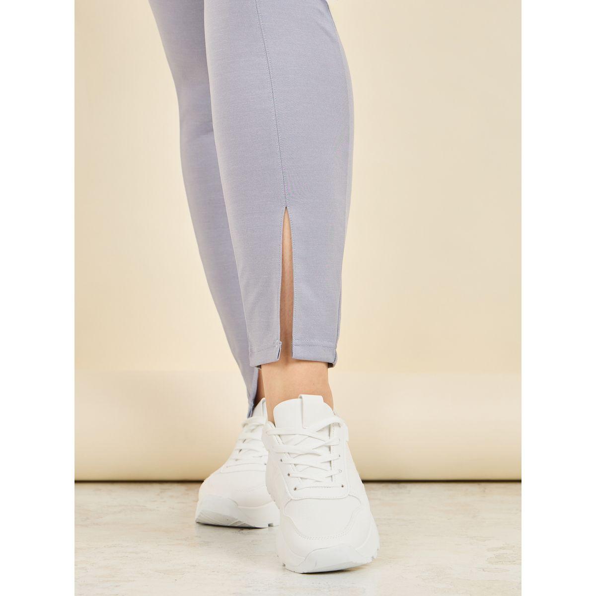 Styli Plus Front Slit Hem Ponnte Legging-women-clothing-bottoms-leggings-image-3