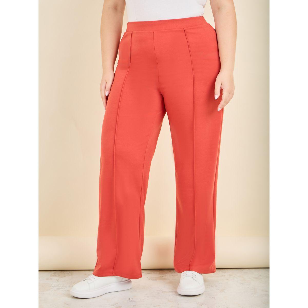 تريقنز بونتي بقصة مستقيمة وخصر مطاطي-women-clothing-bottoms-leggings-image-2