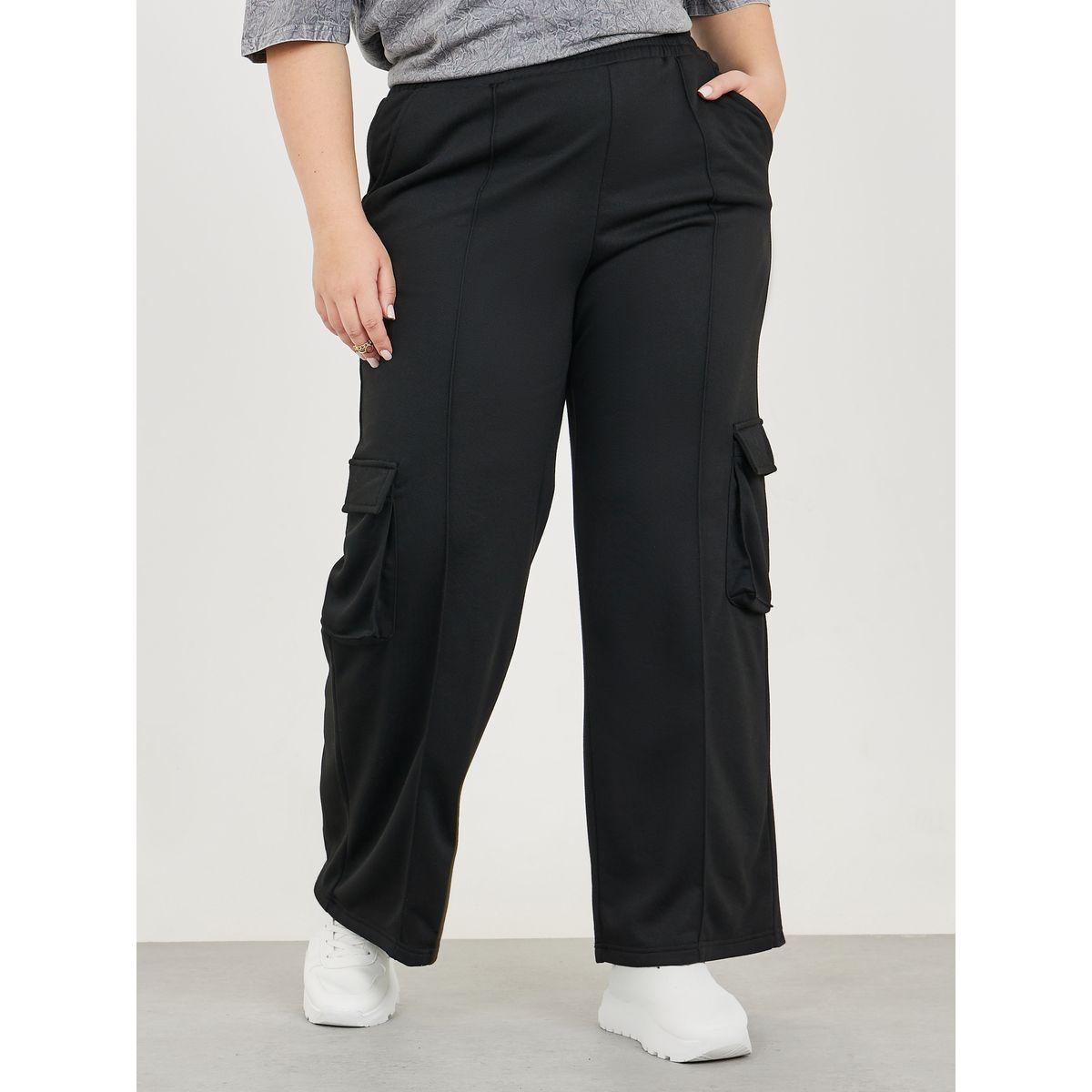 جوغر كارجو بقصة مستقيمة وتفاصيل محزوزة-women-clothing-bottoms-joggers-image-1
