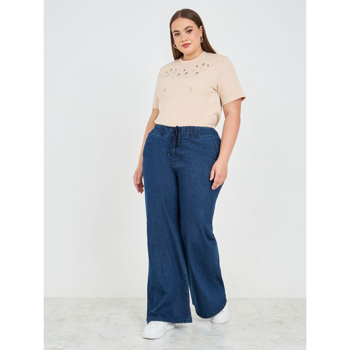 جينز بمقاس كبير وأرجل واسعة-women-clothing-bottoms-jeans-image-2