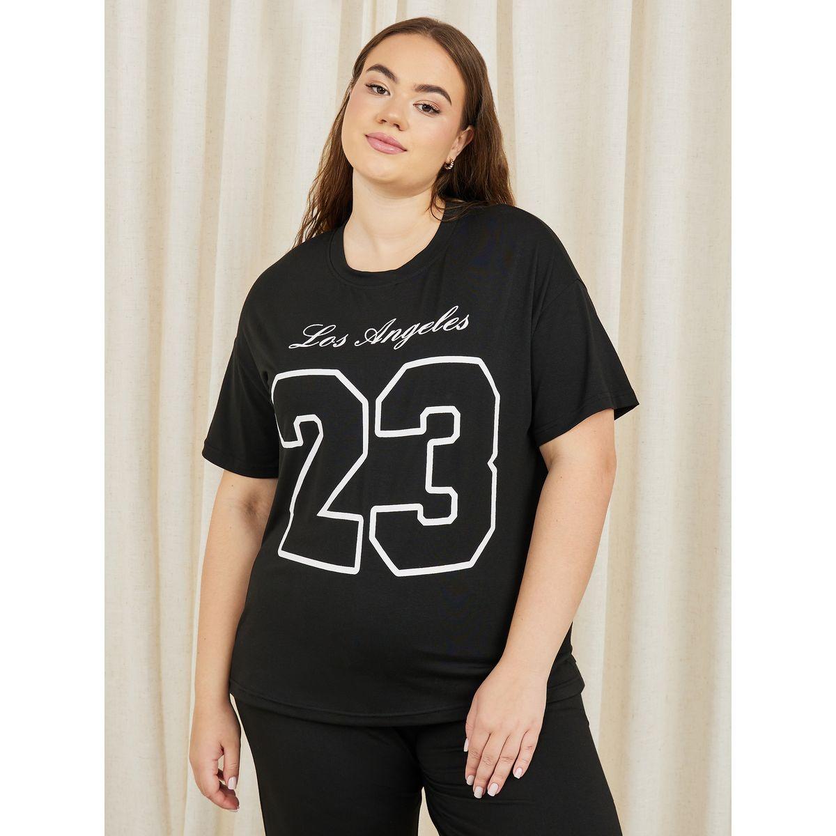 Styli Unwind Plus LA 23 Graphic T-Shirt & Pyjama Set-women-clothing-nightwear-pyjamas-longsets-image-3