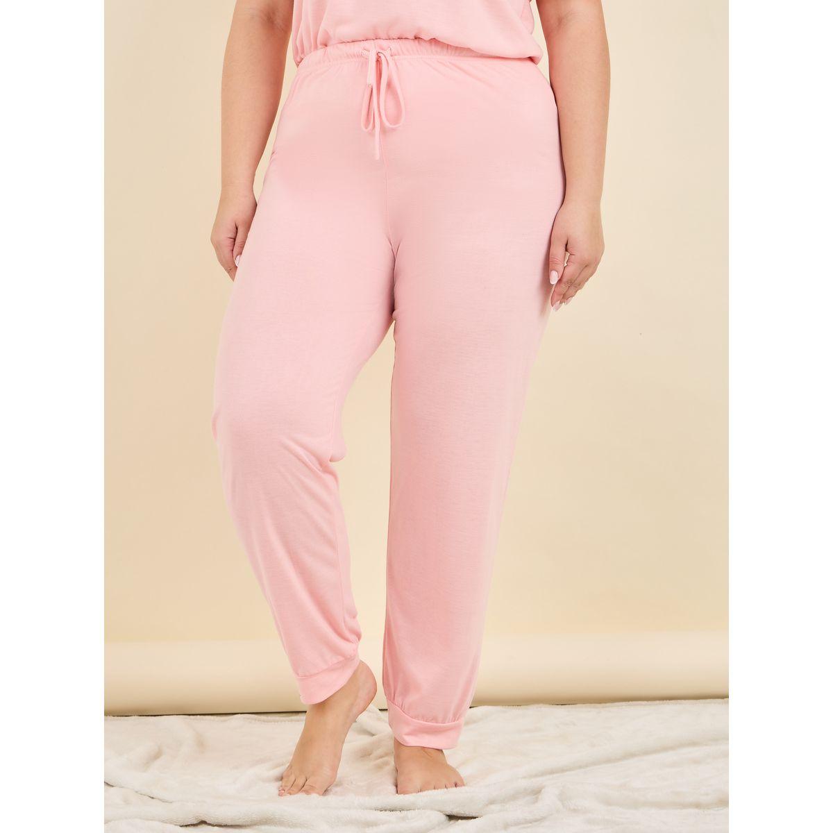 Styli Unwind Plus Patch Detail Ruffle Sleeve T-Shirt & Pyjama Set-women-clothing-nightwear-pyjamas-longsets-image-5