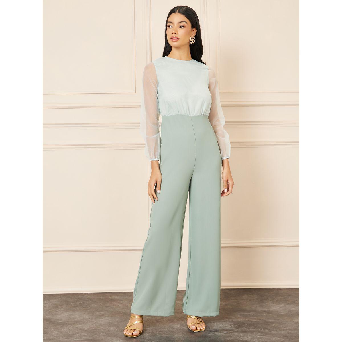 Styli Organza Sleeves Wide Leg Jumpsuit-women-clothing-jumpsuits-image-1