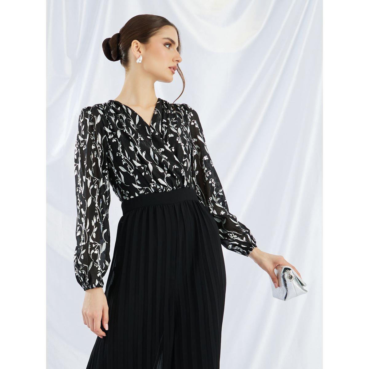 Styli Floral Print Pleated Wide Leg Jumpsuit-women-clothing-jumpsuits-image-1