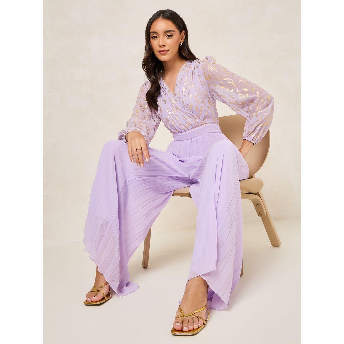 Styli Chiffon Foil Print Pleated Jumpsuit-women-clothing-jumpsuits-image-1