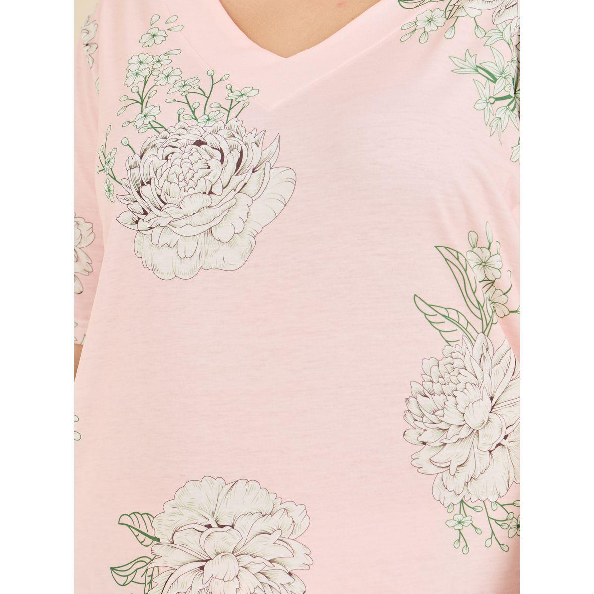 Styli Unwind Plus Floral Print T-Shirt & Pyjama Set-women-clothing-nightwear-pyjamas-longsets-image-3