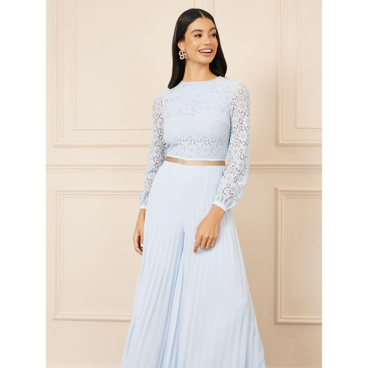 Styli Lace Waist Detail Pleated Wide Leg Jumpsuit-women-clothing-jumpsuits-image-2