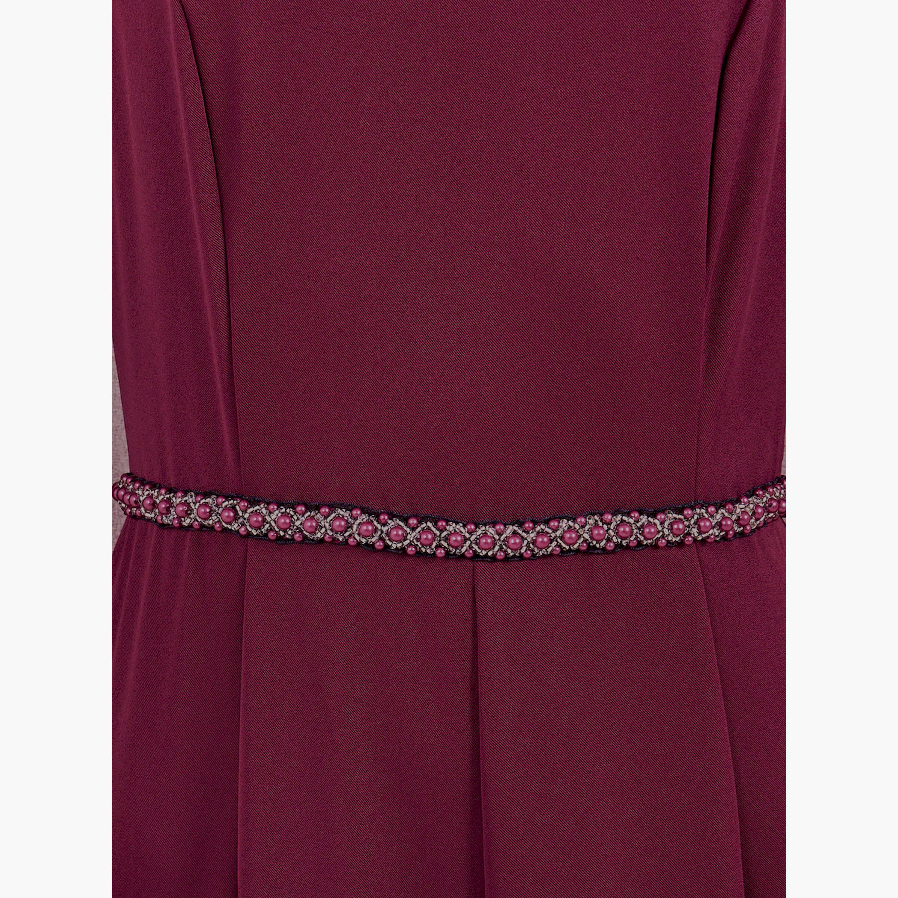 ستايلي - جمبسوت بتفاصيل لؤلؤ صناعي وأكمام كيب وساق واسعة-women-clothing-jumpsuits-image-4