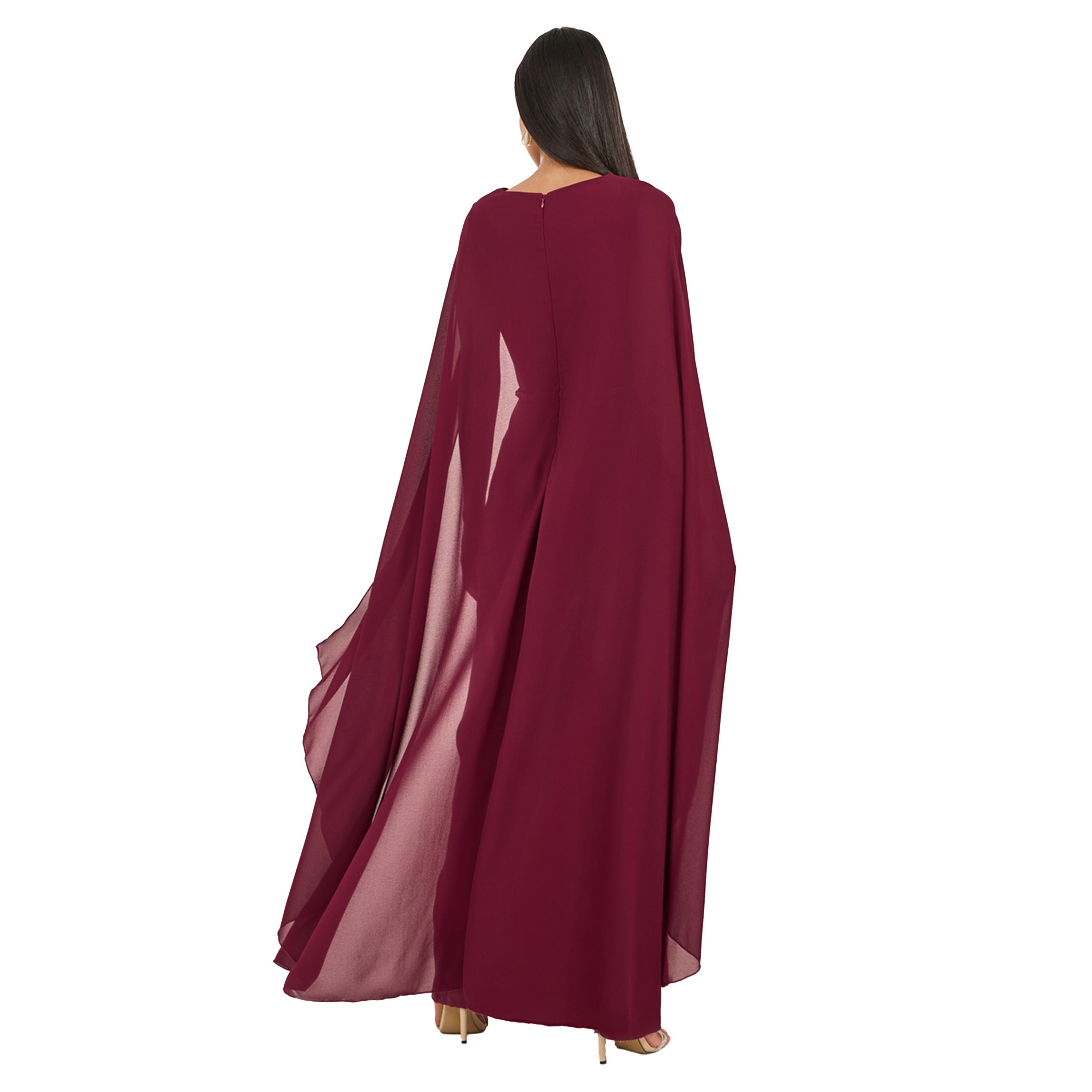 ستايلي - جمبسوت بتفاصيل لؤلؤ صناعي وأكمام كيب وساق واسعة-women-clothing-jumpsuits-image-5
