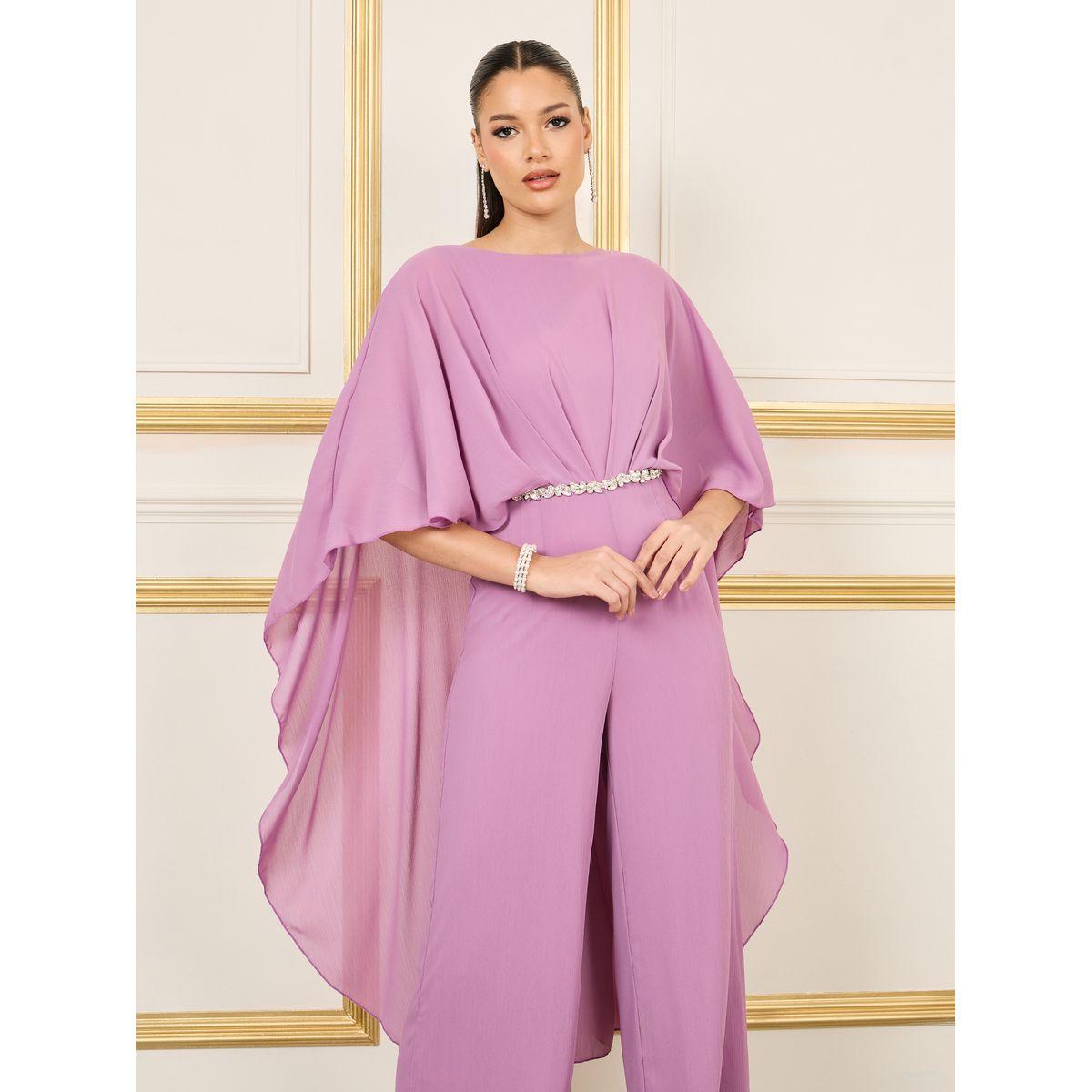 Styli Embellished Belt Wide Leg Chiffon Jumpsuit-women-clothing-jumpsuits-image-2