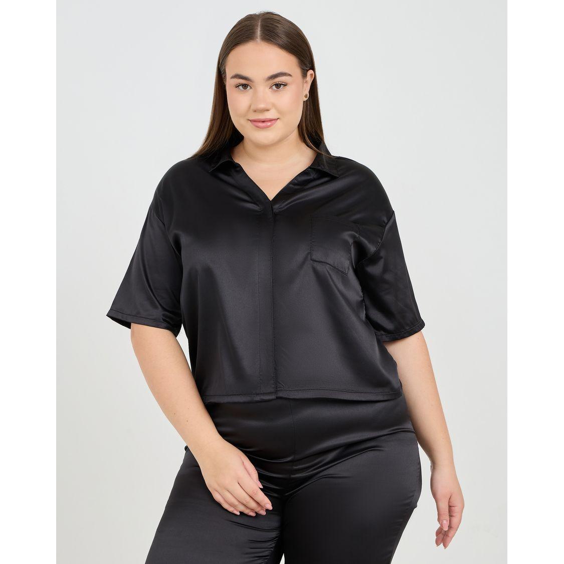 طقم من بنطال بيجاما مع بلوزة بمقاس كبير-women-clothing-nightwear-pyjamas-longsets-image-2