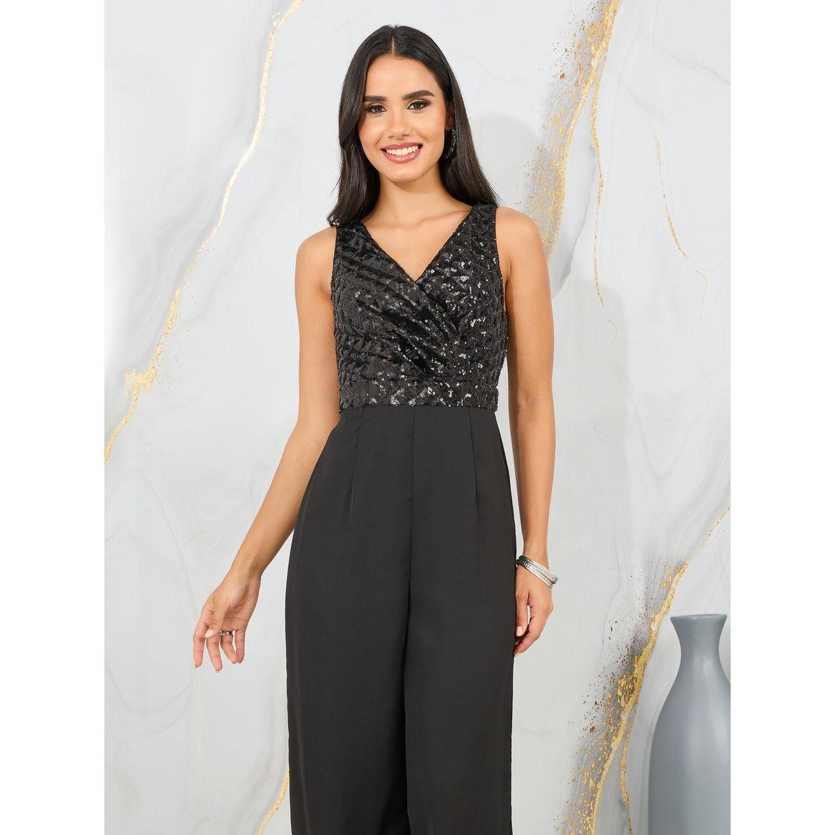 جمبسوت بلا اكمام وارجل واسعة مزين بالترتر-women-clothing-jumpsuits-image-2