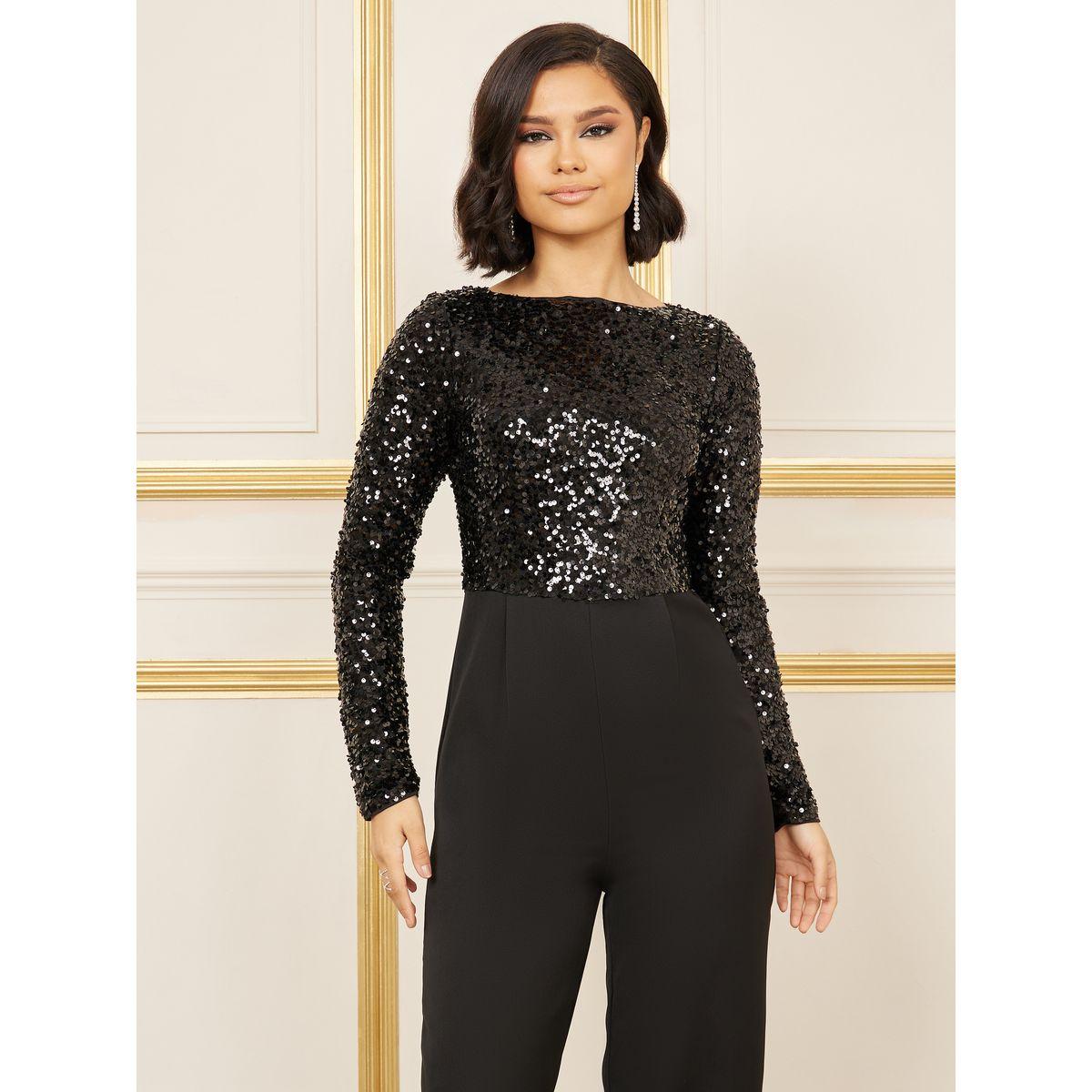 Styli Sequin Detail Wide Leg Jumpsuit-women-clothing-jumpsuits-image-2