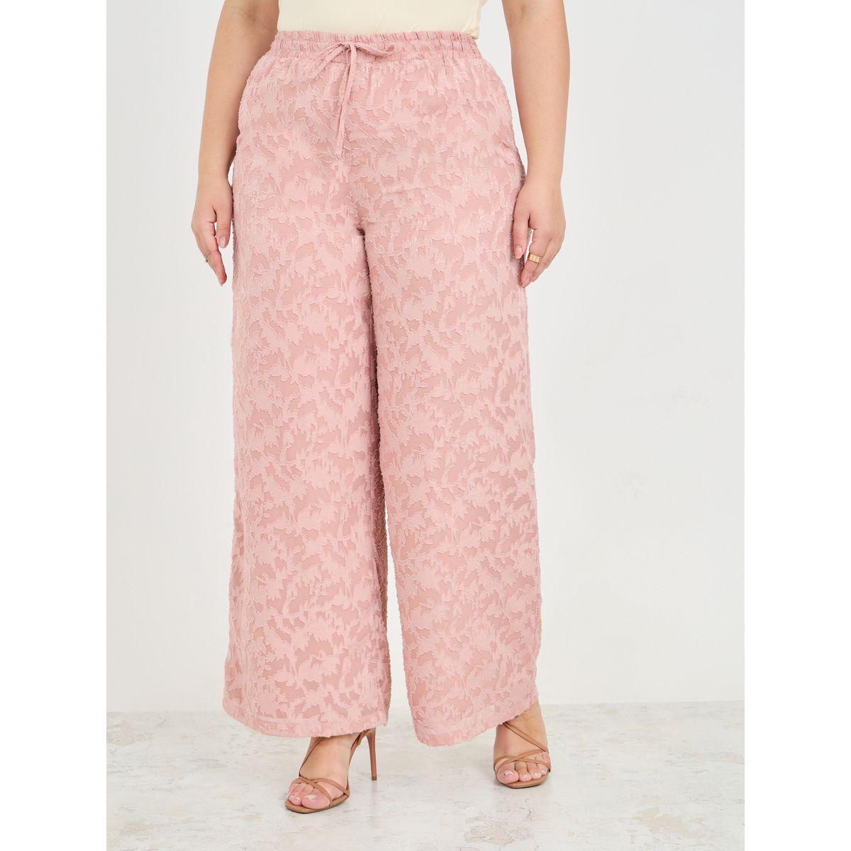Styli Plus Burnout Texture Wide Leg Pants with Pocket Detail-women-clothing-bottoms-trousers-image-1