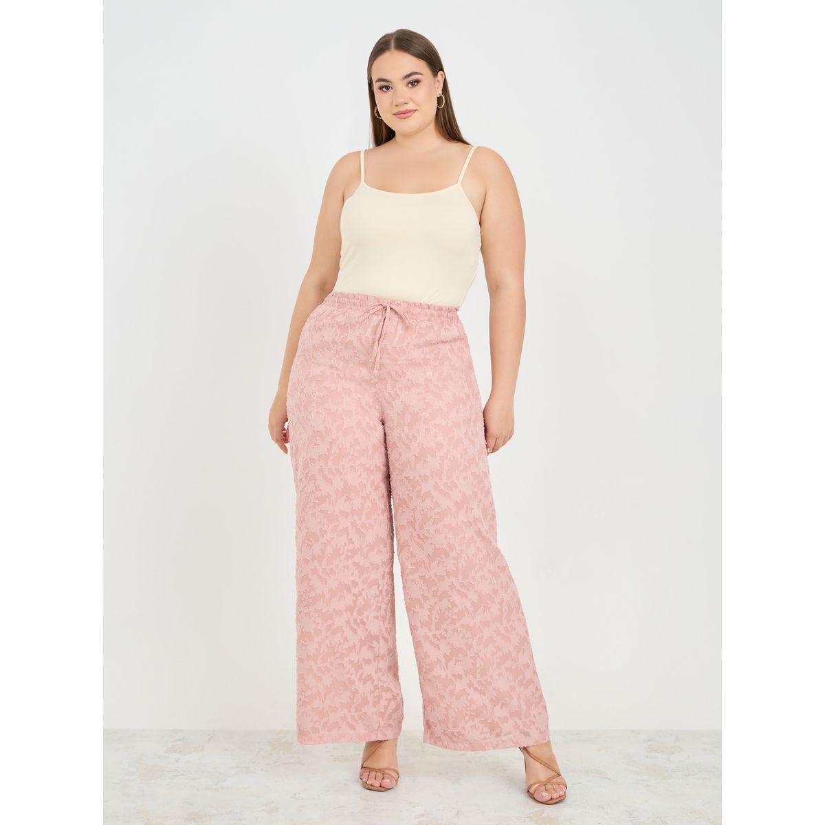 Styli Plus Burnout Texture Wide Leg Pants with Pocket Detail-women-clothing-bottoms-trousers-image-2