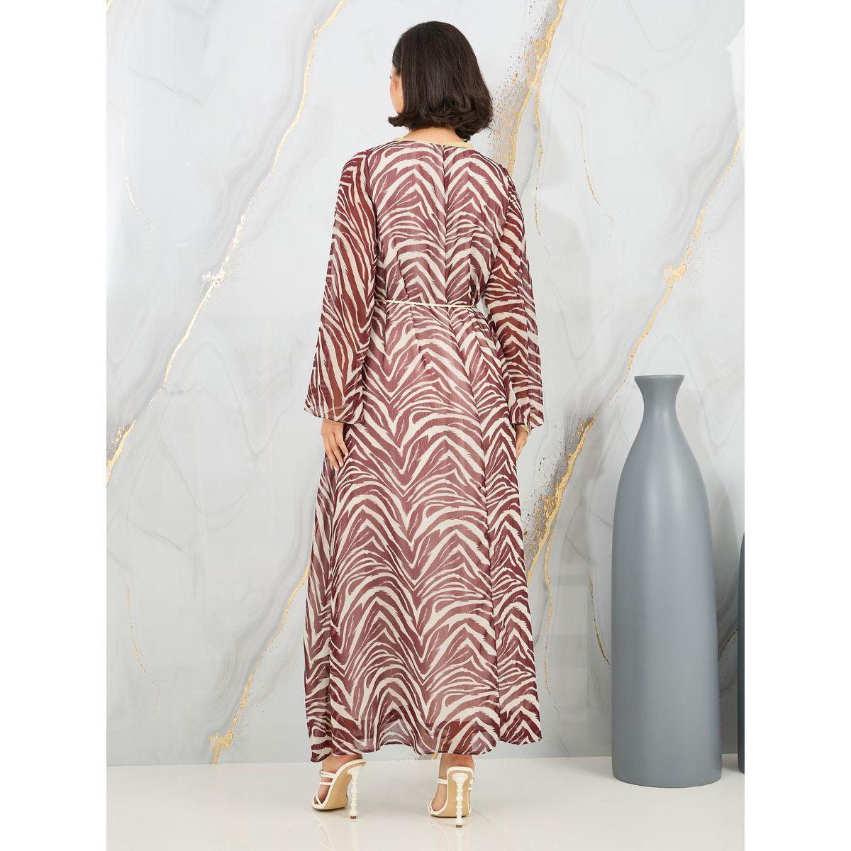 جلابية بتفاصيل دانتيل مع حزام خصر-women-arabicclothing-jalabiyas-image-5