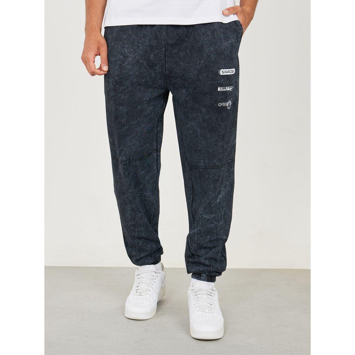 Styli Limited Acid Washed Pocket Print Panel Detail Oversized Jogger-men-clothing-bottoms-joggers-image-1