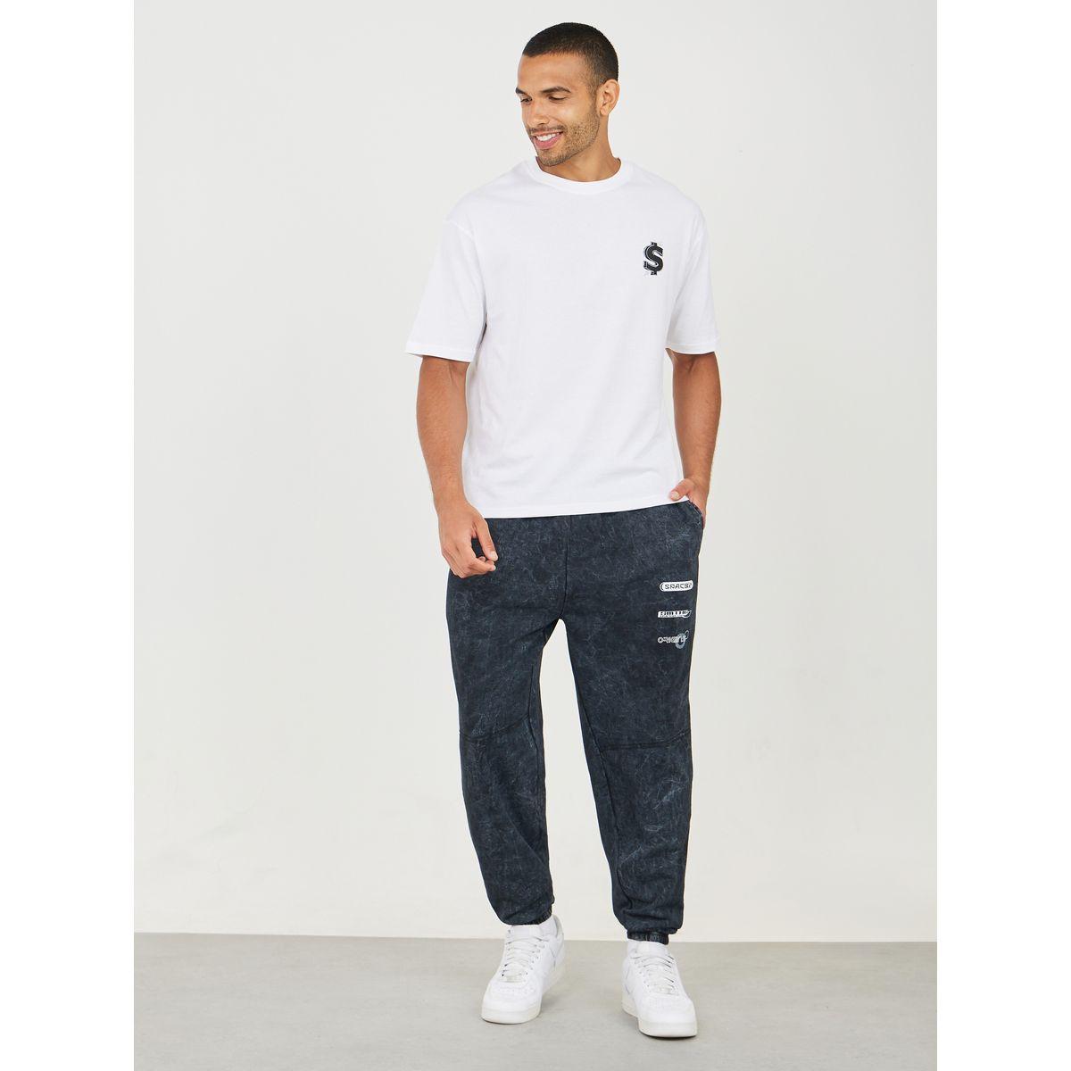 Styli Limited Acid Washed Pocket Print Panel Detail Oversized Jogger-men-clothing-bottoms-joggers-image-2