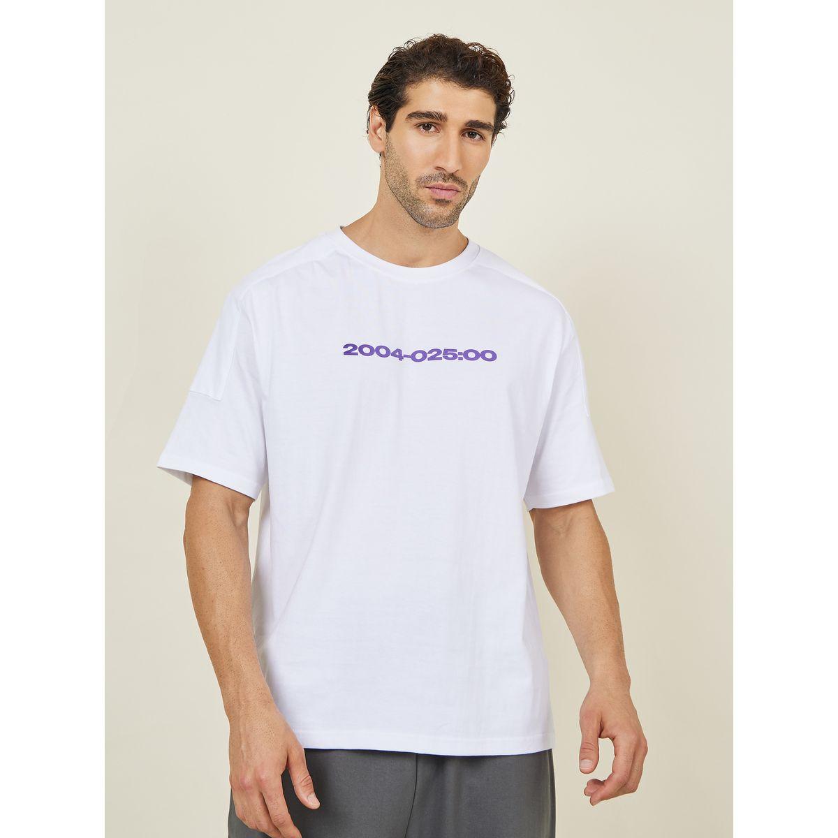 تيشيرت جيرسيه واسع مطبع بكتابة وارقام-men-clothing-tshirtsandpolos-tshirts-image-3