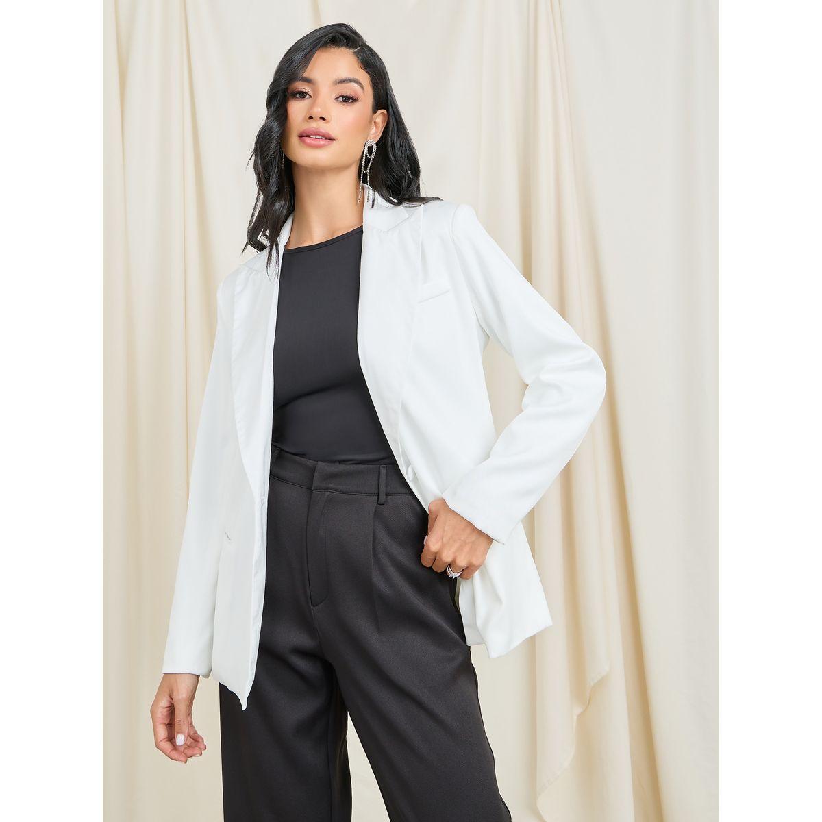 Styli Satin Notch Lapel Single Breast Regular Fit Blazer-women-clothing-coatsandjackets-blazers-image-1