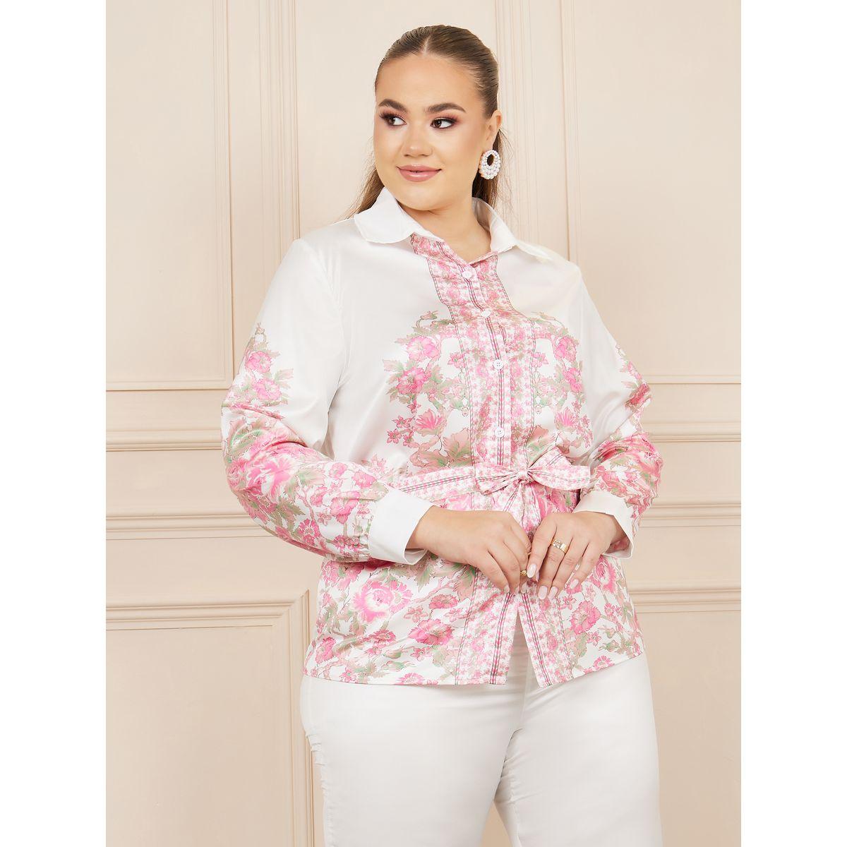 بنطال بارجل واسعة وبلوزة ساتان بمقاس كبير-women-clothing-dresses-image-2
