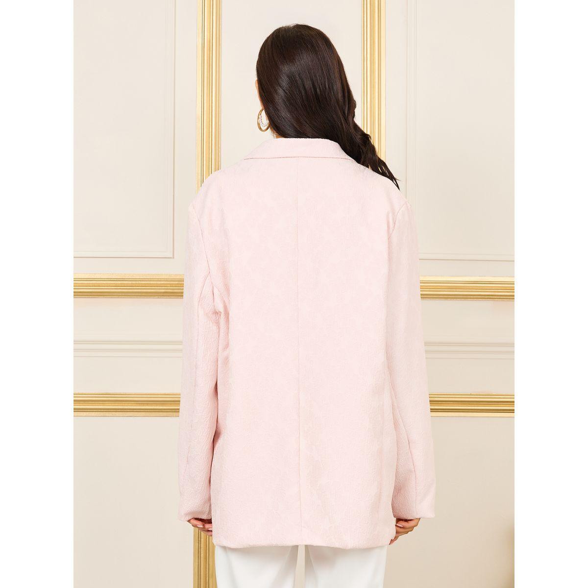 Styli Oversized Satin Jacquard Double Breasted Longline Blazer-women-clothing-coatsandjackets-blazers-image-6