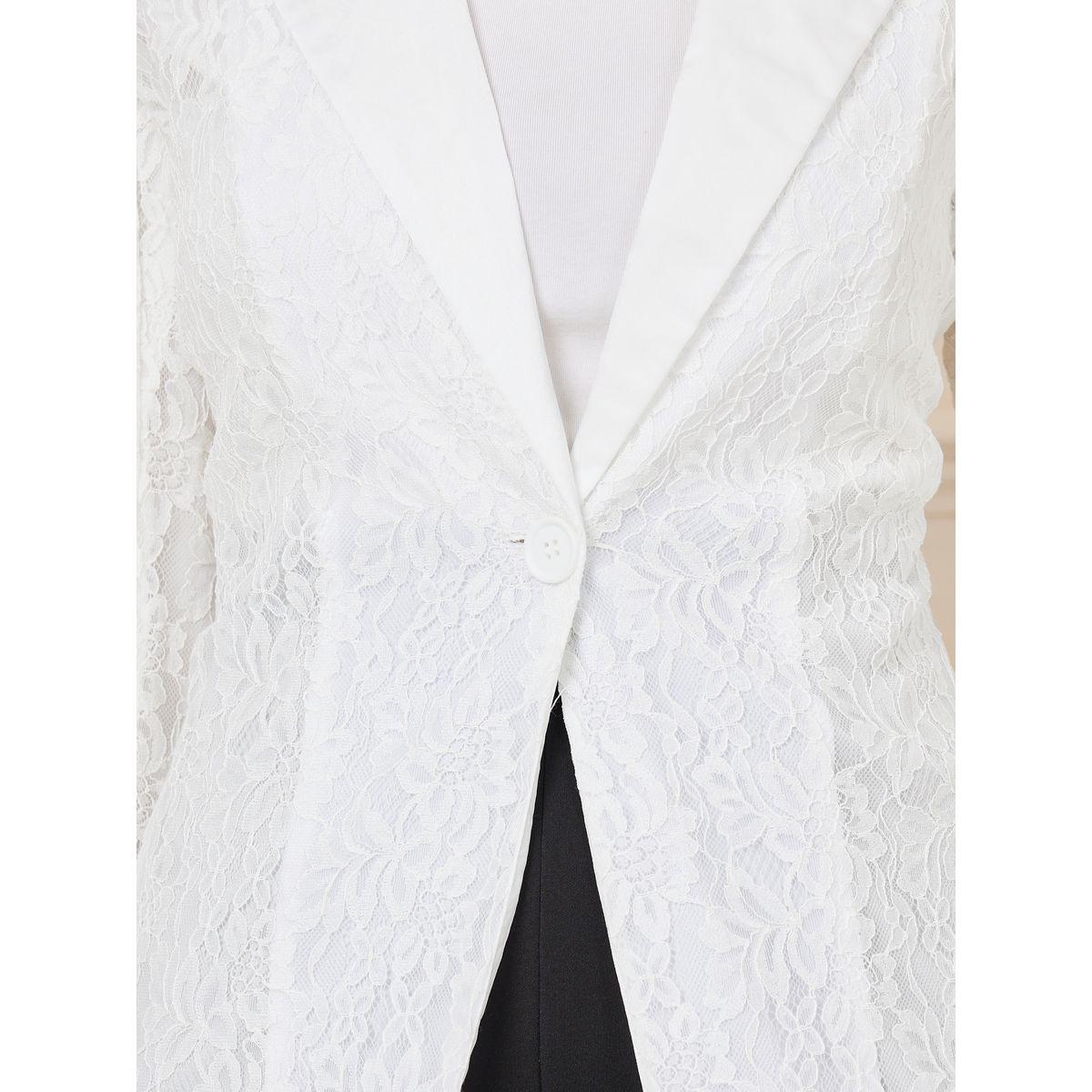 بليزر بقصة عادية وتفاصيل دانتيل-women-clothing-coatsandjackets-blazers-image-3