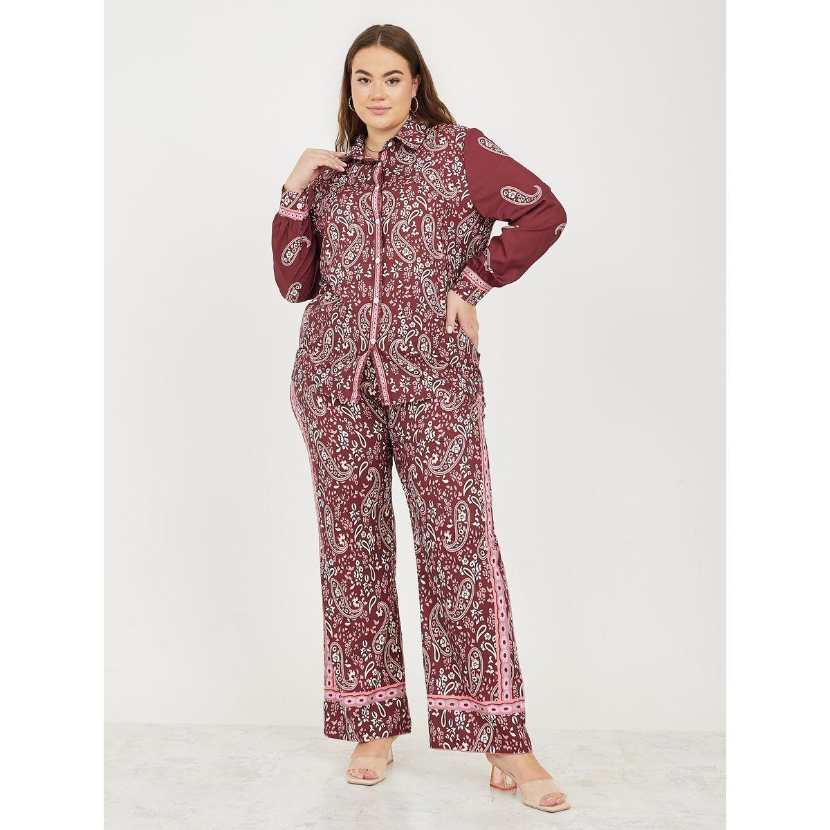 مجموعة من بنطال وبلوزة بمقاس كبير-women-clothing-dresses-image-1