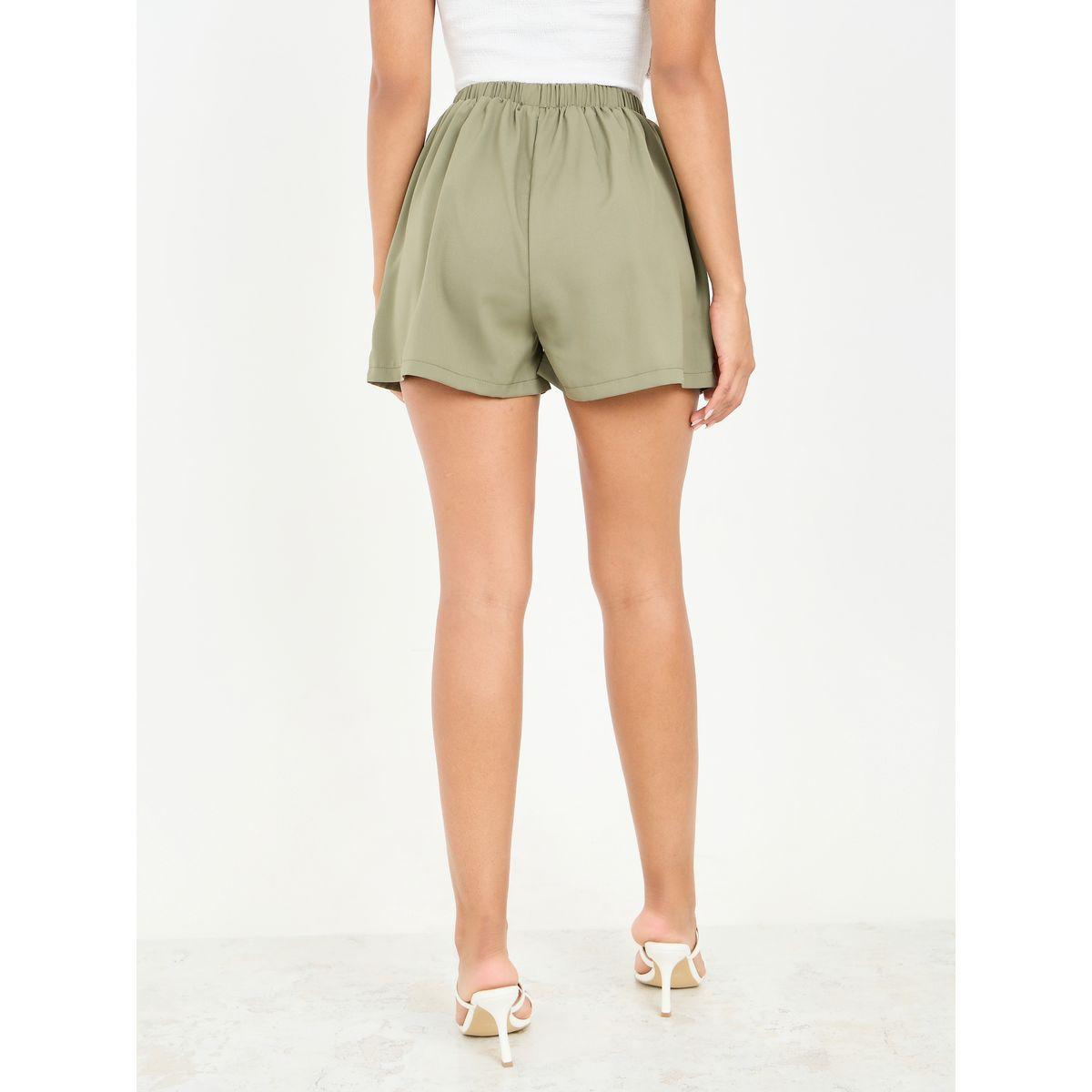 Styli Box Pleated Elasticated Waist Shorts-women-clothing-bottoms-shorts-image-4