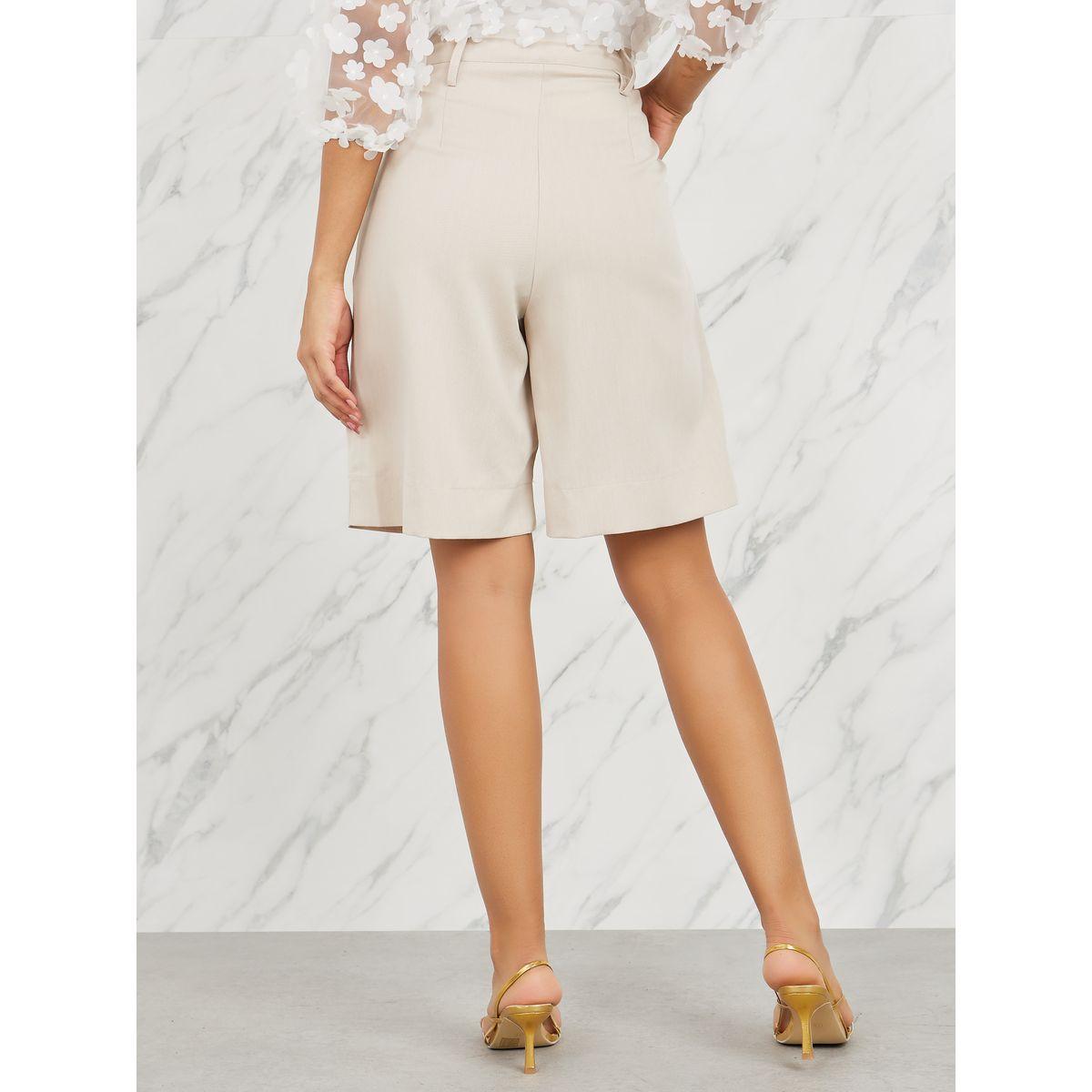Styli Solid Pleated Semi Formal Shorts-women-clothing-bottoms-shorts-image-4