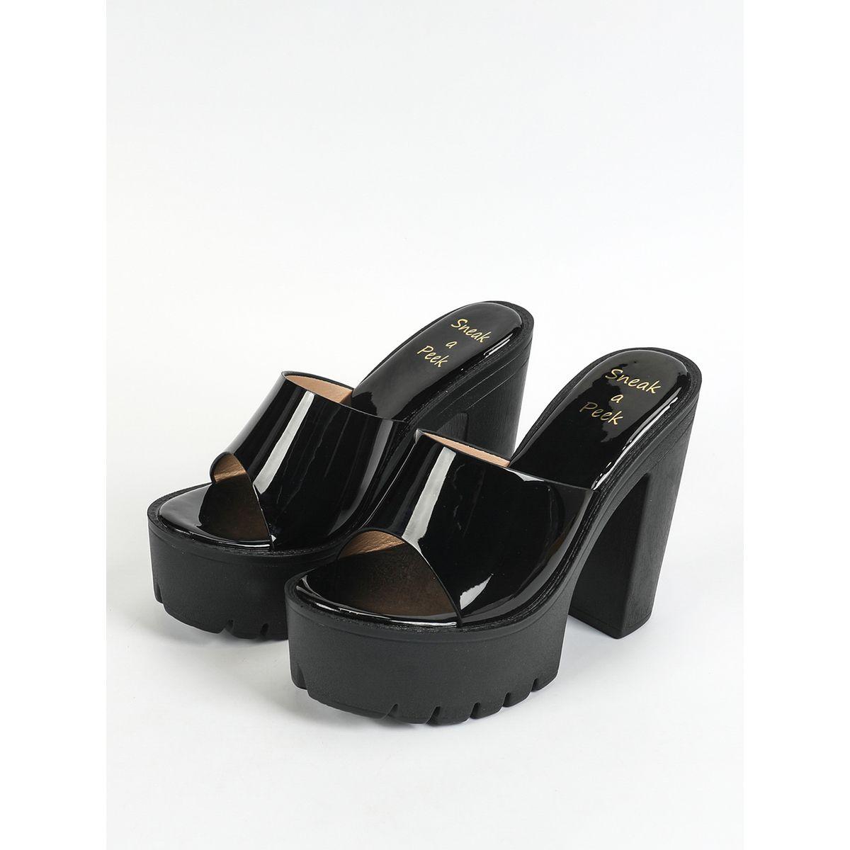 Sneak-a-Peek X Styli Solid Block Heel Sandals-women-shoes-heels-image-6