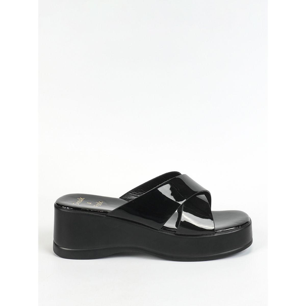 Sneak-a-Peek X Styli Solid Cross Strap Wedge Heel Sandals-women-shoes-heels-image-7