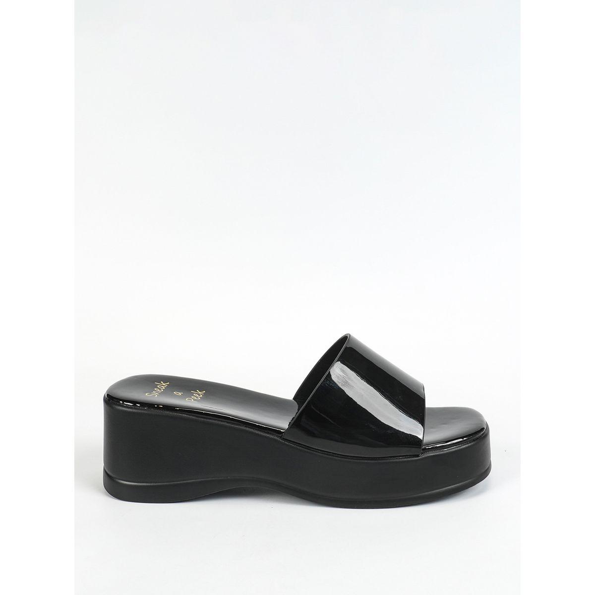 Sneak-a-Peek X Styli Solid Slip On Wedge Heel Sandals-women-shoes-heels-image-7