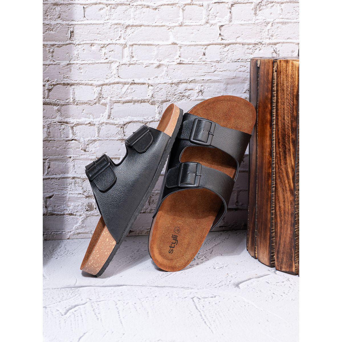 Styli Buckle Double Strap Thick Sole Casual Sandal-men-shoes-sandals-image-1