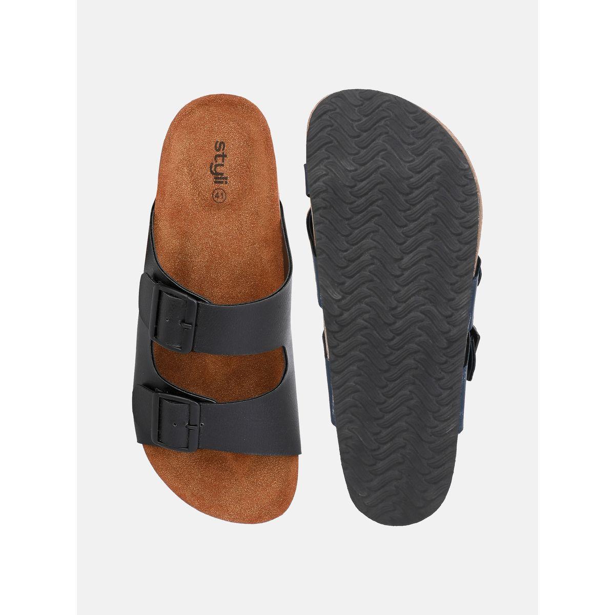 Styli Buckle Double Strap Thick Sole Casual Sandal-men-shoes-sandals-image-3