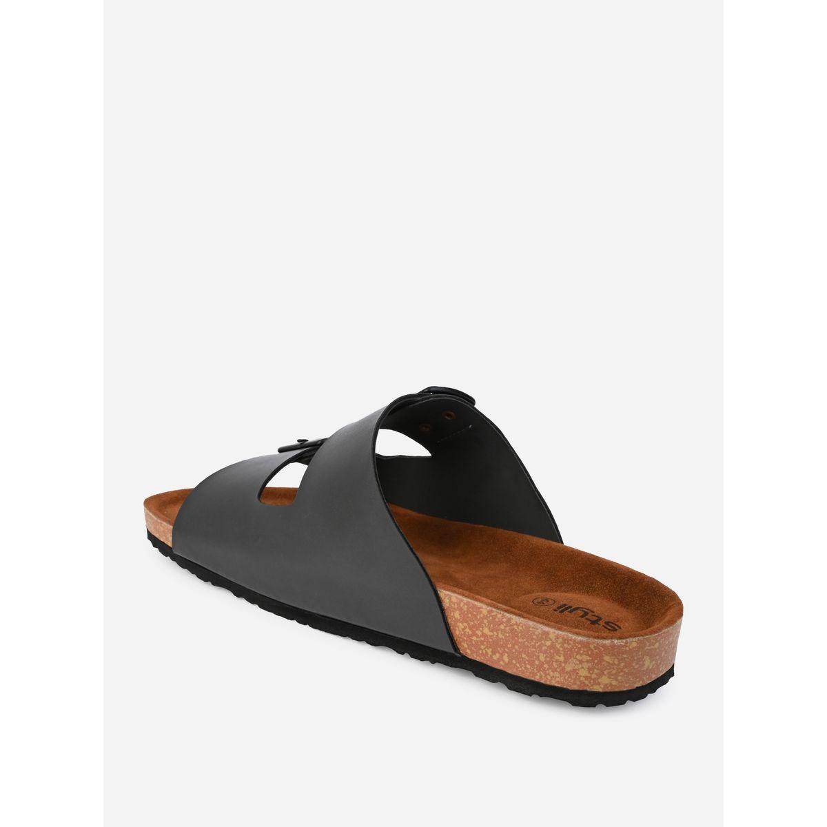 Styli Buckle Double Strap Thick Sole Casual Sandals-men-shoes-sandals-image-4