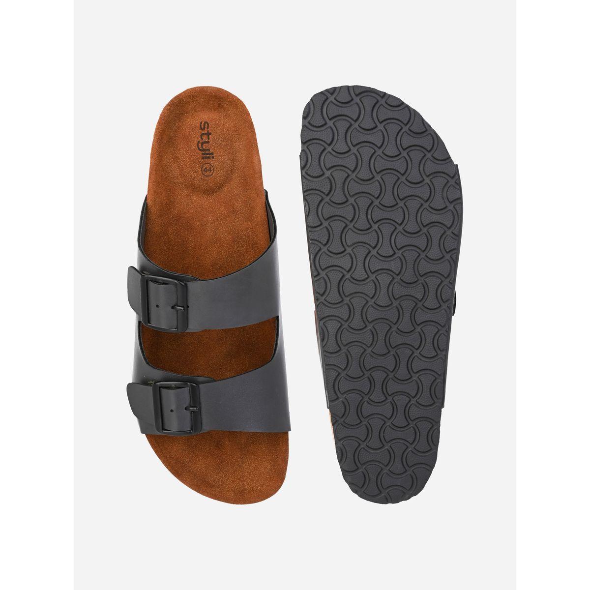 Styli Buckle Double Strap Thick Sole Casual Sandals-men-shoes-sandals-image-6