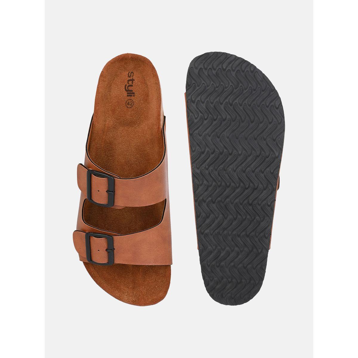 Styli Buckle Double Strap Thick Sole Casual Sandal-men-shoes-sandals-image-3