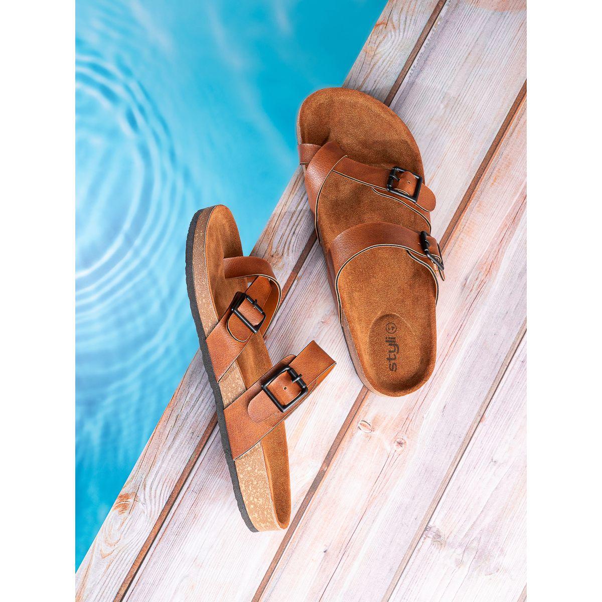 Styli Buckle Double Strap Thick Sole Casual Sandal-men-shoes-sandals-image-1