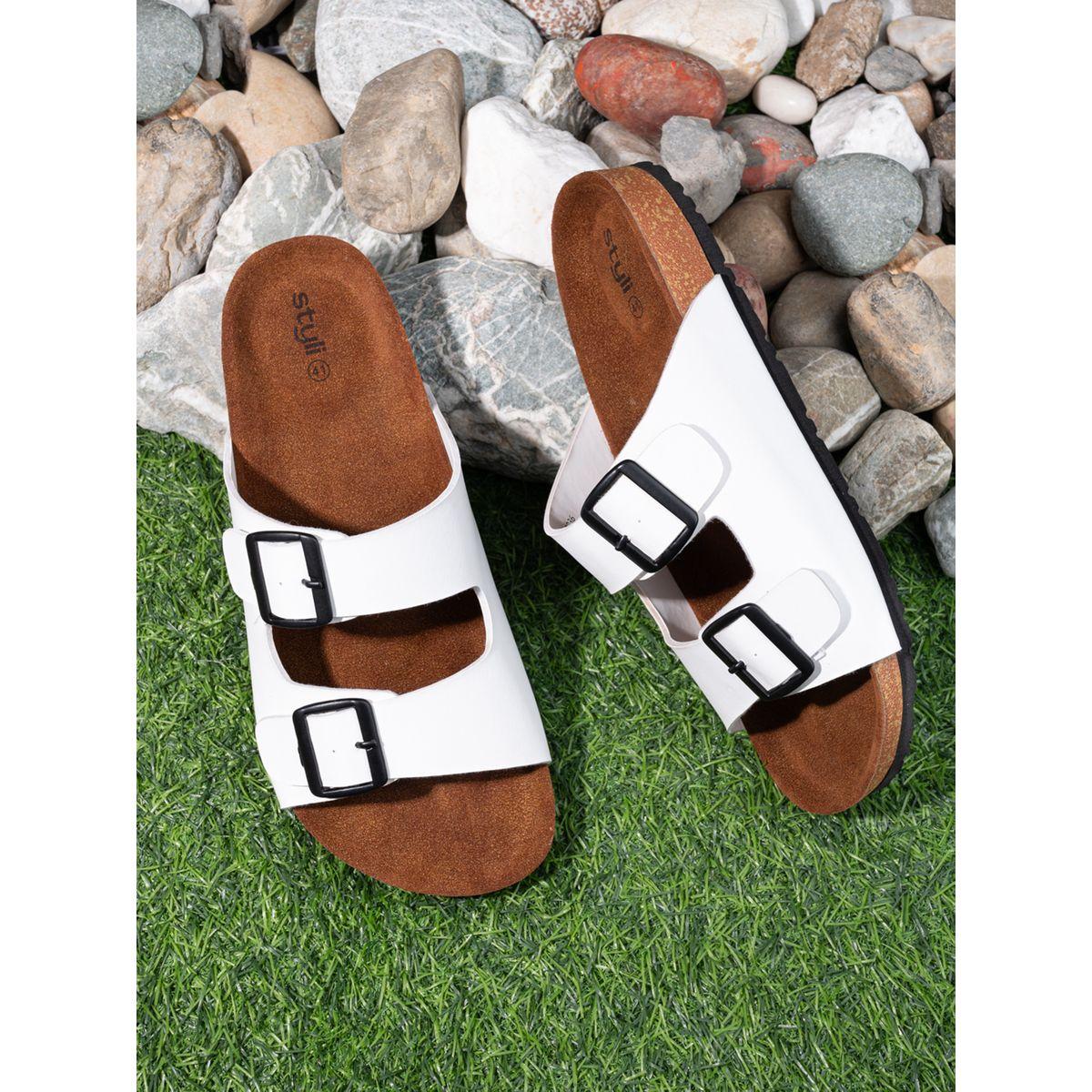Styli Buckle Double Strap Thick Sole Casual Sandals-men-shoes-sandals-image-1