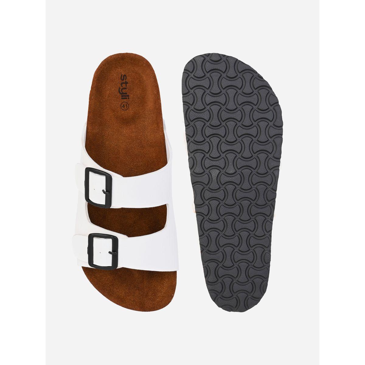 Styli Buckle Double Strap Thick Sole Casual Sandals-men-shoes-sandals-image-6