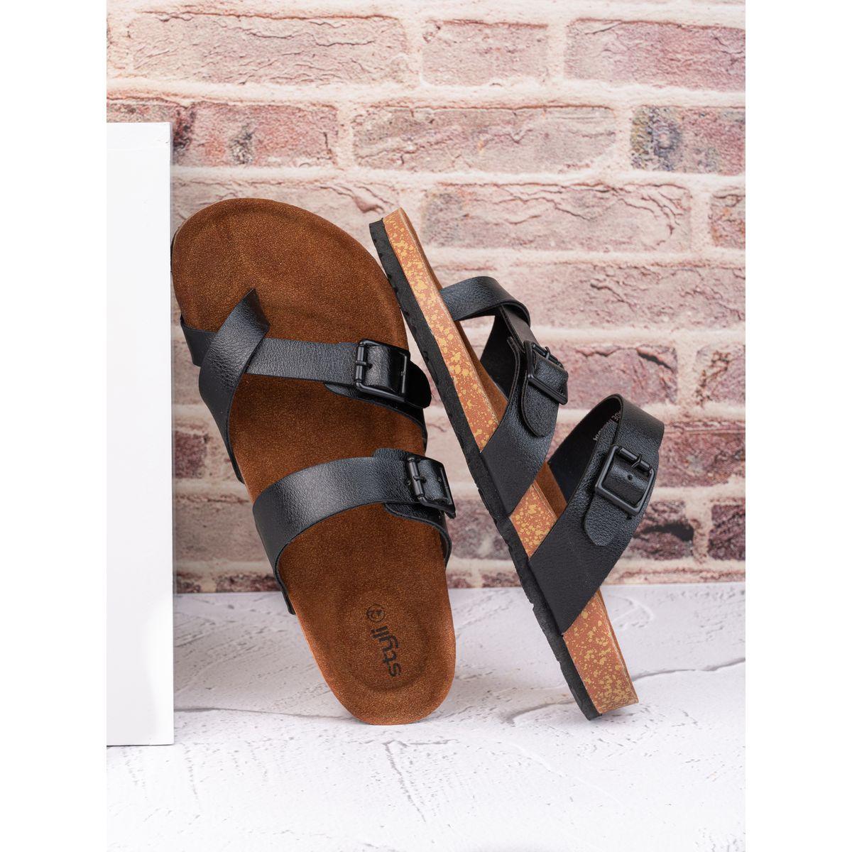 Styli Toe Loop Buckle Double Strap Casual Sandals-men-shoes-sandals-image-1