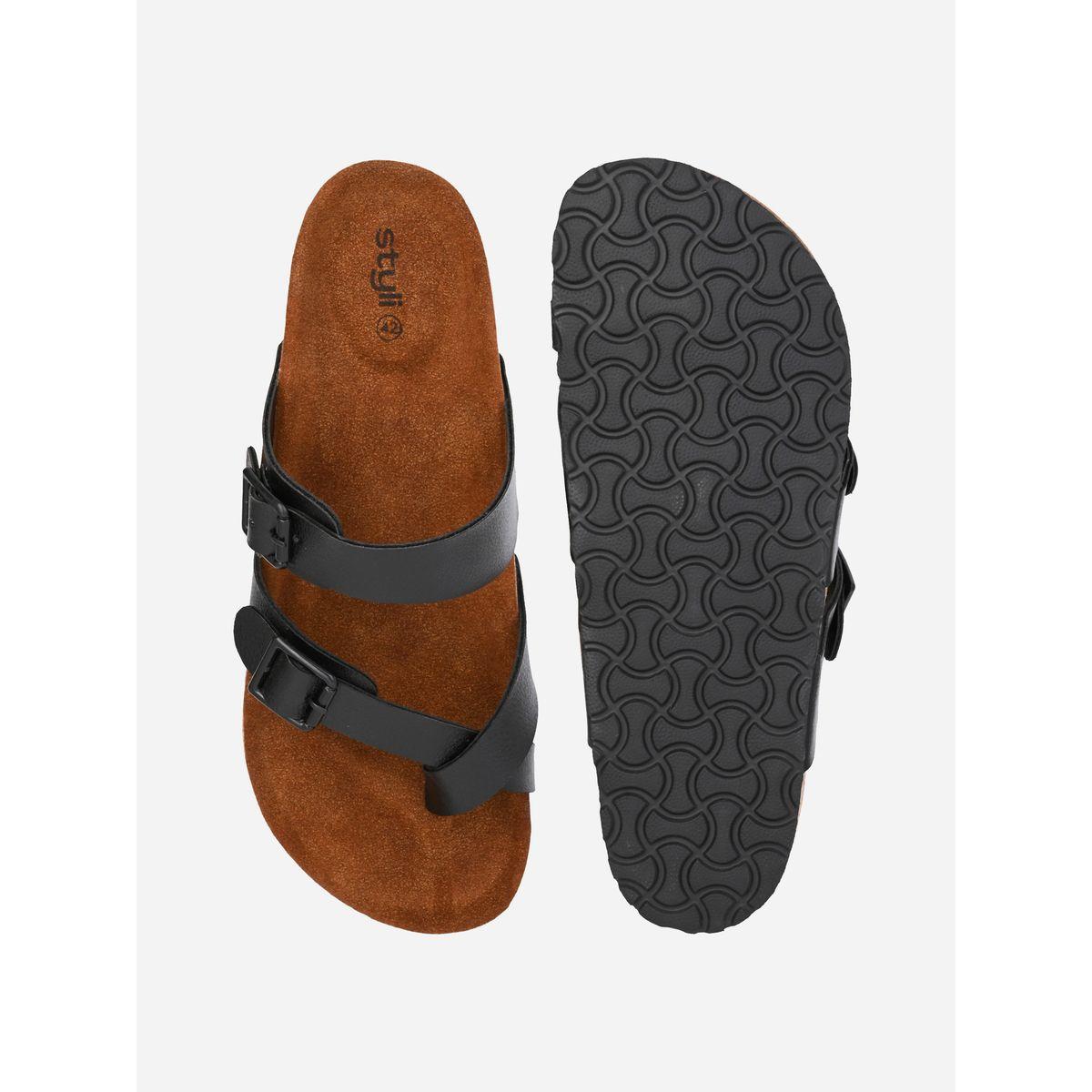 Styli Toe Loop Buckle Double Strap Casual Sandals-men-shoes-sandals-image-6